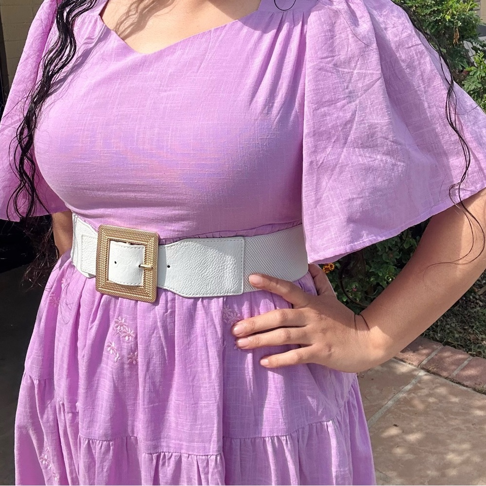 Women’s Lavender Tiered Maxi Dress - Picture 2 of 9